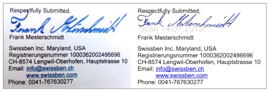 Unterschrift - Original und Scan